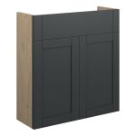 Crystal 600mm Slim Basin Unit - Matt Graphite Grey (Oak Cab)