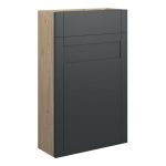Crystal 500mm Slim WC Unit - Matt Graphite Grey (Oak Cab)