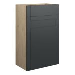 Crystal 500mm Standard WC Unit - Matt Graphite Grey (Oak Cab)