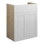 Crystal 500mm Standard Basin Unit - Matt White (Oak Cab)