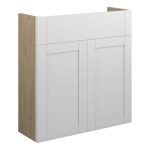 Crystal 600mm Slim Basin Unit - Matt White (Oak Cab)
