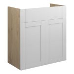 Crystal 600mm Standard Basin Unit - Matt White (Oak Cab)