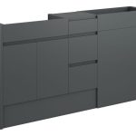 Diamond 1536mm Standard Basin  WC & 3 Drawer Unit Pack - Matt Graphite Grey (Oak Cab)