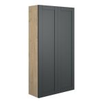 Crystal 600mm Slim 2 Door Storage Unit - Matt Graphite Grey (Oak Cab)