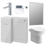 Purity 900mm Furniture & BTW WC Pack - Grey Gloss (LH)