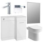 Purity 900mm Furniture & BTW WC Pack - White Gloss (RH)