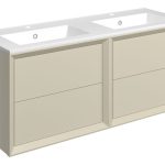 Apex 1210mm Wall Hung 4 Drawer Basin Unit & 2TH Thin Edge Basin - Matt Cotton
