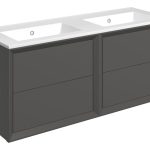 Apex 1210mm Wall Hung 4 Drawer Basin Unit & 0TH Thin Edge Basin - Matt Clay
