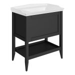 Prestige 800mm Floor Standing 1 Drawer Basin Unit w/Basin - Matt Anthracite