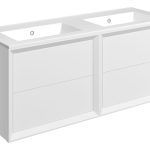 Apex 1210mm Wall Hung 4 Drawer Basin Unit & 0TH Thin Edge Basin - Matt White