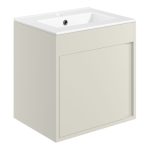 Grand 510mm Wall Hung Unit Inc. Basin - Matt Latte
