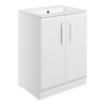 Stark 615mm Floor Standing 2 Door Basin Unit w/0TH Basin - Matt White