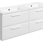 Stark 1210mm Wall Hung 4 Drawer Basin Unit w/2TH Basin - Matt White