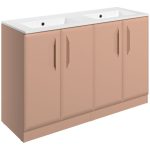 Stark 1210mm Floor Standing 4 Door Basin Unit w/2TH Basin - Matt Apricot