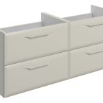 Stark 1200mm Wall Hung 4 Drawer Basin Unit (No Top) - Matt Latte