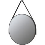 Flare 600mm Round Mirror - Matt Black