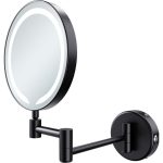 Glint Round LED Cosmetic Mirror - Black