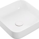 Cascade 400mm Ceramic Square Washbowl & Waste - Matt White