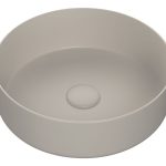 Cascade 355mm Ceramic Round Washbowl & Waste - Matt Latte