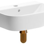 Hollow 450x320mm 1TH Cloakroom Basin & Brushed Bronze Bottle Trap