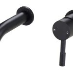 Spate 155mm Wall Mounted Basin Mixer - Matt Black