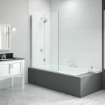 Merlyn 900x1500mm 2-Panel Hinged Bath Screen (8mm) - Left Hand