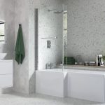 Solace L Shape SUPERCAST 1700x850x560mm 0TH Shower Bath Pack (RH) - Chrome