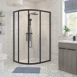 Core 1200x800mm 2 Door Offset Quadrant - Matt Black