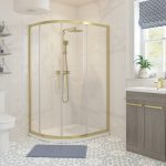 Core 1000x800mm 2 Door Offset Quadrant - Brushed Brass