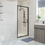 Core 700mm Pivot Door - Matt Black