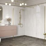 Elite 900mm Wetroom Side Panel & Arm - Brushed Brass