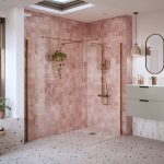 Elite 500mm Wetroom Side Panel & Arm - Brushed Bronze