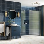 Elite 1000mm Fluted Wetroom Panel & Support Bar - Brushed Brass