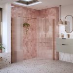 Elite 800mm Fluted Wetroom Panel & Side Panel Arm - Brushed Bronze