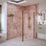 Elite Optional 1950x300x8mm Rotatable Wetroom Panel (Full Hinge) - Brushed Bronze