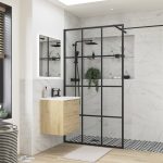 Elite 760mm Framed Wetroom Side Panel - Black
