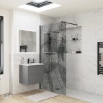 Elite 1200mm Leaf Design Wetroom Panel - Black