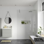 Elite 900mm Wetroom Panel & Support Bar - Chrome