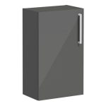 VitrA Root Flat 40cm 1 Door Slim Lower/Base Unit (LH Hinge) - Anthracite High Gloss