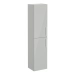 VitrA Root Flat 40cm 2 Door Tall Unit (LH Hinge) - Shiny Pearl Grey