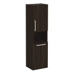 VitrA Root Flat 40cm 2 Door Semi-Tall Unit w/Laundry Basket (RH Hinge) - Walnut