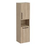 VitrA Root Flat 40cm 2 Door Semi-Tall Unit w/Laundry Basket (RH Hinge) - Natural Oak