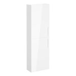 VitrA Root Flat 55cm 2 Door Slim Tall Unit (LH Hinge) - High Gloss White