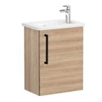 VitrA Zentrum Compact 45cm 1 Door W/H Washbasin Unit (RH Hinge) - Natural Oak