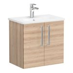 VitrA Zentrum Compact 60cm 2 Door W/H Washbasin Unit - Natural Oak