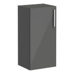 VitrA Root Flat 40cm 1 Door Lower/Base Unit (LH Hinge) - Anthracite High Gloss