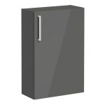VitrA Root Flat 55cm 1 Door Slim Lower/Base Unit (RH Hinge) - Anthracite High Gloss