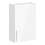 VitrA Root Flat 60cm 1 Door Upper/Wall Unit (RH Hinge) - High Gloss White