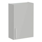 VitrA Root Flat 60cm 1 Door Upper/Wall Unit (RH Hinge) - Shiny Pearl Grey