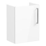 VitrA Root Flat 40cm 1 Door Wall Hung Slim Washbasin Unit (LH Hinge) - High Gloss White